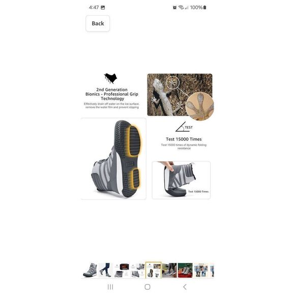 New 6 STQ Grey Winter Walking Boots Zip Lightweight Cozy Ankle Boots Booties NWT - Picture 5 of 10